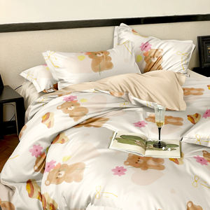 ชุดผ้าปูที่นอนปักลายการ์ตูนทันสมัย 4 ชิ้น ผ้าฝ้ายแท้ 100% เนื้อนุ่ม 300 เส้นด้าย ทออย่างประณีต พกพาสะดวก เหมาะสำหรับใช้ในบ้านและโรงแรม - Product Image 2