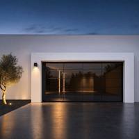 Pintu Garasi Lipat Otomatis Modern dengan Kontrol Remote, Rangka Aluminium Alloy, Kaca Tempered, Keamanan Anti Maling Kelas Atas