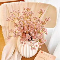 Retro Herfst Kunstmatige Baby's Breath Realistische Zijden Real Touch Thanksgiving Tafeldecoratie Boerderij Homestay Vaas Arrangement