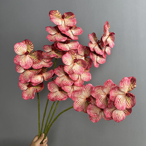 Fleur artificielle d'orchidée Vanda à tige unique, 5 têtes, grande, réaliste en silicone et <span class=keywords><strong>coton</strong></span>, 70 cm de haut, pour la maison, les mariages, la Saint-Valentin, les photos - Product Image 1