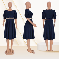 Robe plissée en forme de A estivale et charmante, robe de bureau pour femmes, robes décontractées pour femmes africaines