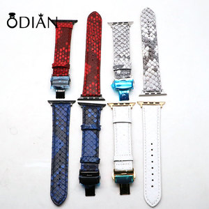 <span class=keywords><strong>2022</strong></span> nueva correa de reloj de moda duradera joyería correa de reloj de cuero de serpiente genuina Compatible con adaptador de reloj Apples - Product Image 6