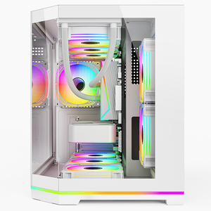 Boîtiers d'ordinateur Micro MATX noir et blanc, tours RGB pour <span class=keywords><strong>PC</strong></span> <span class=keywords><strong>gamer</strong></span>, châssis de bureau, boîtiers de <span class=keywords><strong>PC</strong></span> gaming - Product Image 4
