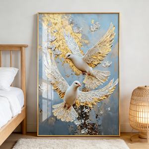 Venta al por Mayor de Fábrica: Murales LED de Animales con Pintura de Porcelana de Cristal HD de la Paloma de la Paz para Decoración de Lujo del Hogar - Product Image 2