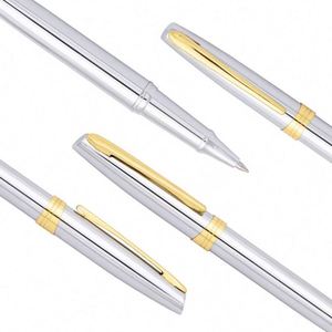 Gold <b>Silver</b> High-grade Metal Ballpoint <b>Pen</b> with Custom Logo 0.7mm Writing Width Elegant Design for Business Use and Gift - Product Image 3