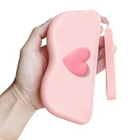 Étui à lunettes en silicone rigide en forme de cœur, sac de rangement portable pour lunettes de soleil, stock d'usine