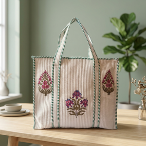 Cotton Tote <b>Bag</b> with Zipper Closure for Women Stylish Shoulder Shopper Handbag <b>Large</b> Capacity Reusable <b>Bag</b> for Travel <b>Beach</b> - Product Image 2