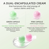 Crème Visage 2-en-1 Capsule Colorée à la Niacinamide, Crème Éclaircissante à l'Acide Salicylique Anti-Acné, Réducteur de Pores, Hydratant au Cactus