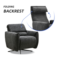 Fauteuil zéro gravité de luxe en tissu, canapé sectionnel une place, pour villa, hôtel, salon, avec appui-tête réglable, chaise de bureau et de loisirs