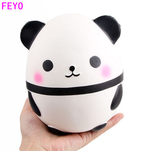wholesale anti stress squeeze PU slow rising soft new scented customized squishy toys scented pu foam giant jumbo egg panda
