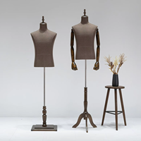Mannequin de veste à prix de gros, torse debout factice, Mannequin pour hommes, bras en bois, demi-corps supérieur, Mannequin masculin pour affichage de costumes