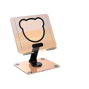 Cute Bear <b>Tablet</b> Stand Transparent Acrylic Phone <b>Holder</b> Adjustable Height Rotating Folding Desktop Support 15 Inch Max - Product Image 5