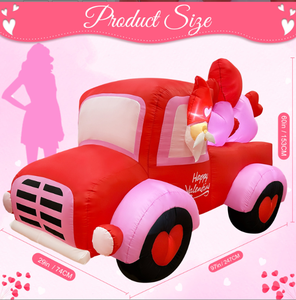 Gnomo Gonfiabile <span class=keywords><strong>di</strong></span> San Valentino con Pickup, Decorazione con Cuori Rosa e LED Luminosi per Atmosfera Festiva all'Aperto - Product Image 6
