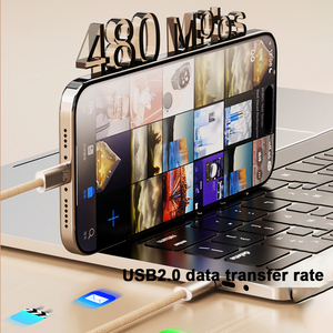 Nuovi Cavi Dati USB-C in Nylon Oro/Argento da 240W 5A, Cavo Elettrico da 1,2M per Ricarica Rapida, Cavo USB Tipo C per Ricarica Veloce - Product Image 6