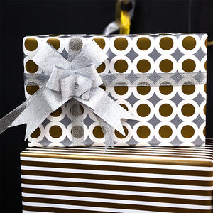 Papel de regalo personalizado de fábrica 43*300 cm Embalaje de papel de regalo de oro de cumpleaños - Product Image 4