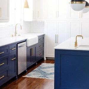 מוצק עץ אמריקאי סטנדרטי ממוסגר כחול שייקר מודרני מטבח ארון - Product Image 5