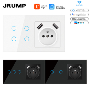 157*86mm Zigbee Smart <strong>Switch</strong> and French <strong>Power</strong> Socket Touch Electric <strong>Switch</strong> USB Wall Charger Outlet Socket With Usb Combo - Product Image 6