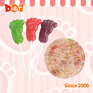 Candy grosir kustom Label pribadi Halal lucu kartun lolipop berbentuk kaki besar dengan Popping Candy mainan permen anak-anak - Product Image 3