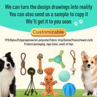 Jouets à mâcher interactifs pour animaux de compagnie en gros d'usine, pour l'entraînement et la vocalisation, en TPR et corde de coton, pour chiens