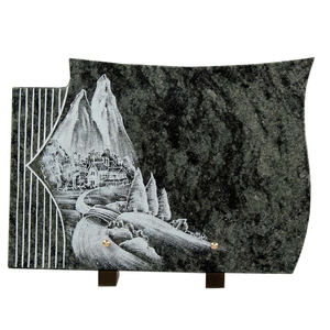 Plaques de ciment en granit vert, différentes formes, pièces - Product Image 3