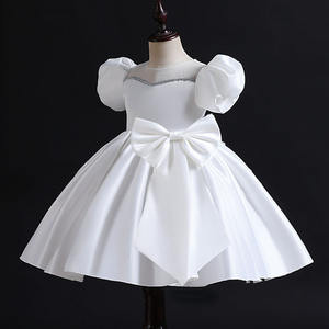 Vestido de Fiesta de Cumpleaños para Niñas, con Mangas Abullonadas y Lazo, Vestido de Bautizo con Forro de Algodón, Vestidos de Princesa de Alta Calidad para Bebés - Product Image 4