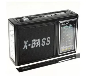 Golon Rx 177 Xbass 177Led Portable Led Rechargeable bande mondiale Usb Am/Fm/Sw1-2 6 bandes Mp3 Radio avec lampe de poche Led