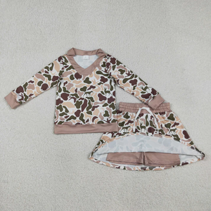 Ropa para Bebés Recién Nacidos, Ropa para Niños al por Mayor, Ropa para Niñas, Conjuntos de Ropa para Bebés con Camiseta de Manga Larga con Estampado de Camuflaje, Falda y Pantalones Cortos - Product Image 5