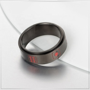 Anneau de <span class=keywords><strong>jeu</strong></span> de dés en acier inoxydable, style punk, unisexe, pour fête, points de <span class=keywords><strong>jeu</strong></span>, anxiété, rotation, fidget - Product Image 5