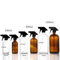 Botol semprot rambut kaca silinder kustom 500ml kemasan kosong warna-warni dengan penyemprot pompa permukaan cetak layar Logo