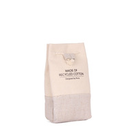 Pochette de voyage personnalisée en coton recyclé naturel et en jute avec cordon de serrage, sac cosmétique
