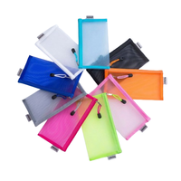 A6 étui à crayons en maille transparente de grande valeur et sac de maquillage rangement de documents en nylon avec fermeture à glissière pour une utilisation scolaire