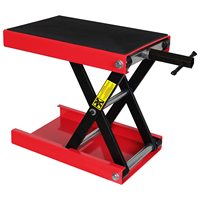 Taşınabilir çelik motosiklet asansör bir silindir hidrolik asansör geniş güverte vinç standı 1100 LBS kapasite 380mm kaldırma yüksekliği emniyet pimi
