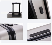 Valise de voyage personnalisée de luxe en aluminium avec ouverture frontale, en ABS+PC, avec serrure TSA et 4 roues pivotantes pour une utilisation en extérieur