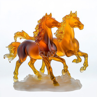 Boîtes cadeaux et logos personnalisés Décoration intérieure sculptée à la main Ornement de cheval en cristal