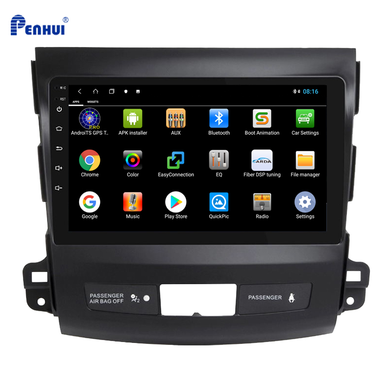 Автомобильный DVD-плеер на Android для Mitsubishi Outlander 2007-2013, автомобильное радио, мультимедийный видеоплеер, навигатор GPS, Android 10,0