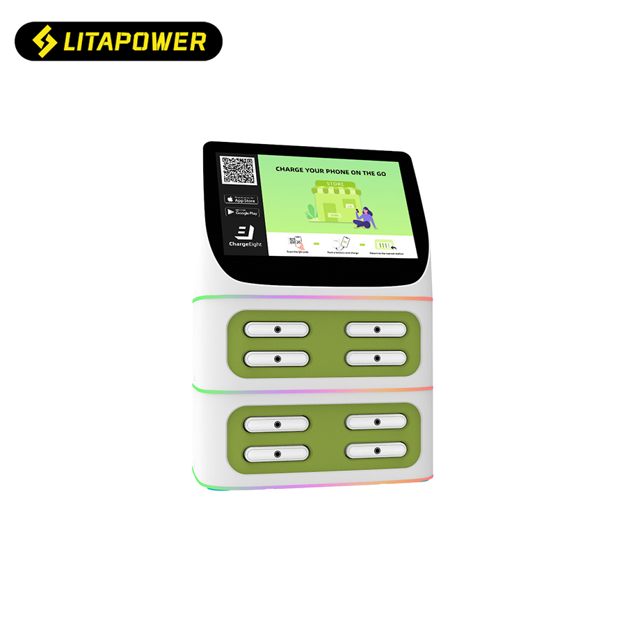 <strong>2025</strong> Top Selling Public Rental Docking Shared Powerbank Station Rental Power Bank Device with Advertising Screen Products