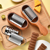 Râpe à fromage en acier inoxydable Begonia Wood avec boîte de rangement pour melon, fruits et légumes, de qualité alimentaire
