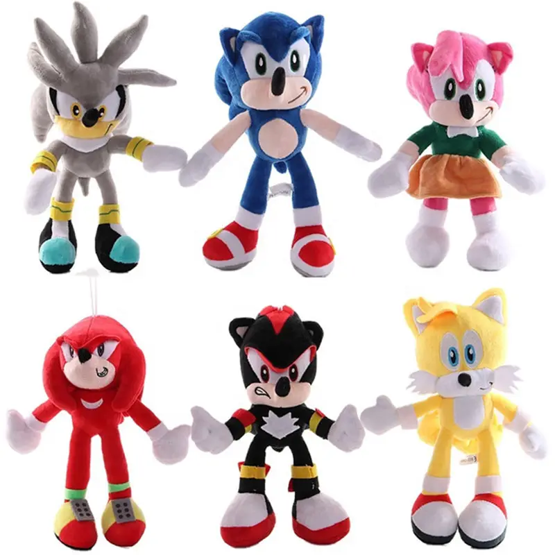 Peluche Super Sonic all'ingrosso The Hedgehog farcito personaggio dei cartoni animati Sonic Doll