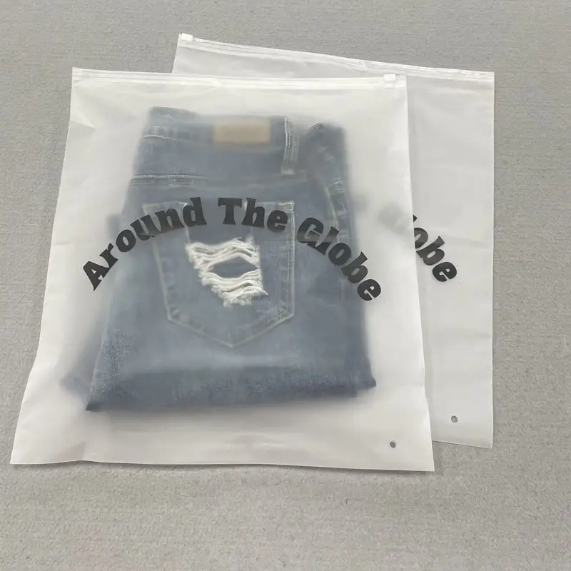 Sinh thái thân thiện rõ ràng Zip khóa túi cho quần áo tùy chỉnh thực hiện tái chế bao bì dây kéo Frosted túi nhựa với tùy chỉnh in