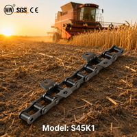 Cadena para Cosechadora S45, Equipo Agrícola Estándar, Cadena de Transmisión Duradera con Accesorio K1