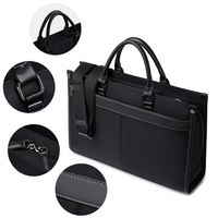 Bolso de Mano Ligero, Casual y Ejecutivo, Impermeable, con Cierre, Resistente al Desgaste, Anti-Salpicaduras, de Gran Capacidad, para Archivos/Computadora, Doble Uso