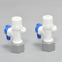 Raccord en T pour robinet purificateur d'eau à 3 voies, adaptateur de robinet pour osmose inverse RO, vanne d'arrêt d'angle, vanne à bille en plastique