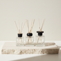 Flacon diffuseur de parfum d'ambiance de luxe en verre plat vide avec bouchon à vis, 50, 100, 150, 250, 500 ml, emballage personnalisé avec boîtes cadeaux