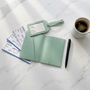 Funda de Pasaporte de Cuero Genuino de Lujo de Alta Calidad con Etiqueta de Equipaje para Regalo - Product Image 2