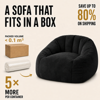 Fauteuil d'appoint sculptural en peluche courte compressée sous vide, design cuve, pour salon et coin lecture - Vente en gros
