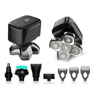 เครื่องโกนหนวดไฟฟ้าสำหรับผู้ชายหัวล้าน ใช้ได้ทั้งแบบเปียก/แห้ง โกนศีรษะ หลัง และบริเวณขาหนีบ พร้อมใบมีดหมุนแม่เหล็ก แปรงนวด - Product Image 3