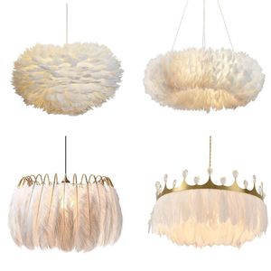 <span class=keywords><strong>Lustre</strong></span> en plumes blanches de style nordique, art créatif, éclairage pour enfants, <span class=keywords><strong>chambre</strong></span> à coucher, salle à manger, art moderne, <span class=keywords><strong>lustre</strong></span> créatif - Product Image 2