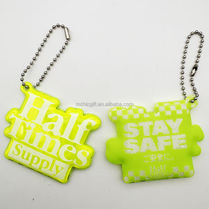 Logotipo personalizado promocional, regalos populares coloridos promocionales para niños, llavero reflectante con colgador fluorescente de alta visibilidad personalizado - Product Image 1