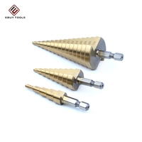 Foret multifonctionnel 3 pièces, revêtement en titane, 3-12 mm/4-12 mm/4-20 mm, forets étagés avec tige hexagonale pour acier inoxydable