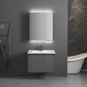 Новый дизайн, зеркальный шкаф для ванной комнаты, фанерный туалетный столик с умывальником - Product Image 6